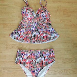 Pink Peplum Tankini - XL